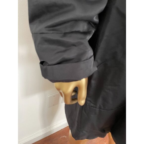 Eileen Fisher Black Weather-Resistant Coat Collar Button zip Closure Micro Liner - Picture 6 of 15